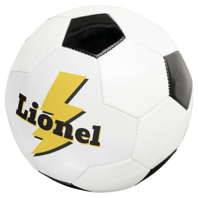 Yellow lighting bolt strike flash logo custom name fußball (Dreiviertel)