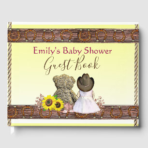 Yellow Lil' Cowgirl Babydusche Gästebuch