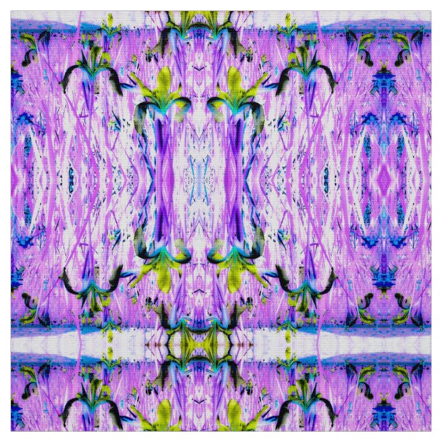 Yellow Lilac Iris Fabric Stoff (Muster)