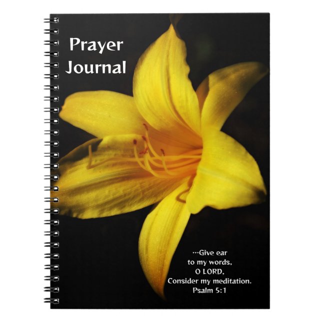 Yellow Lily Blume Prayer Journal Notizblock (Vorderseite)