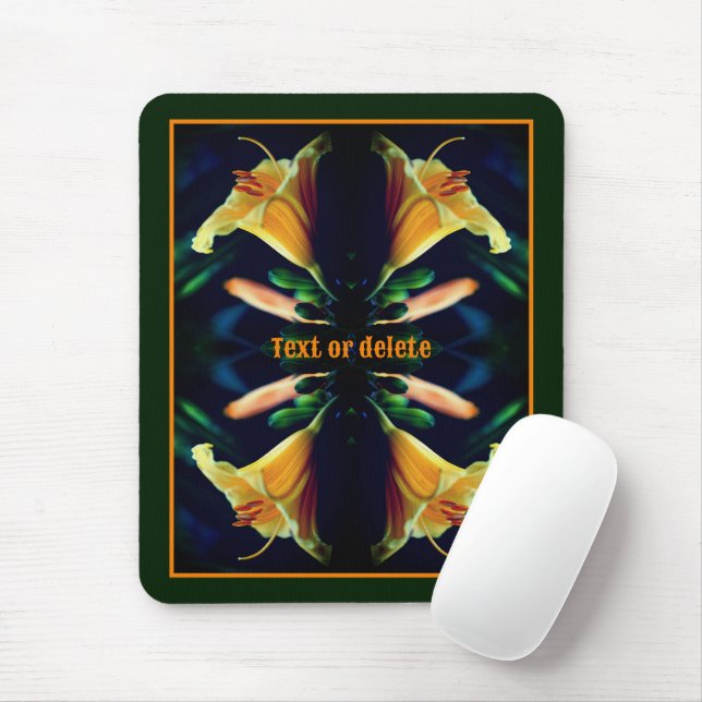 Yellow Lily Flower Abstract Personalized Mousepad (Mit Mouse)