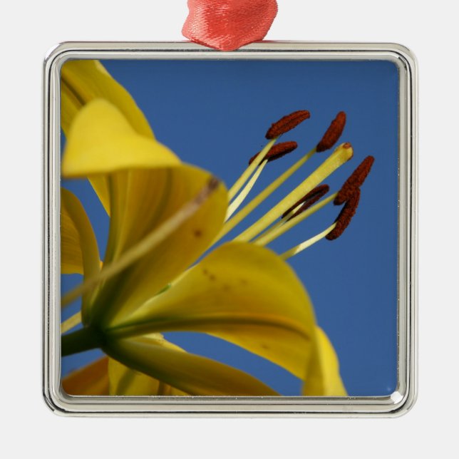 Yellow Lily Ornament Aus Metall (Vorne)