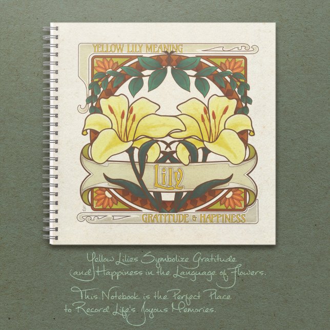 Yellow Lily Vintag Dankbarkeit Happy Journal Notizbuch (Yellow Lily Vintage Style Gratitude Journal. Flower Meaning: Gratitude and Happiness.)