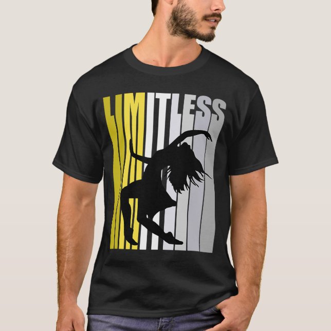 Yellow Limitless Dance Birthday Cute Retro Female T-Shirt (Vorderseite)