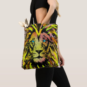 Yellow Lion Head Totbeutel - Lion Face Tote Beutel Tasche