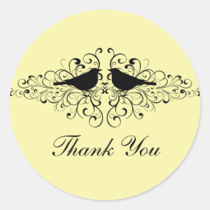 Yellow Love Bird Wirbel Danke Stickers