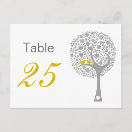 Yellow Lovebirds Whimsical Wedding Tischnummern