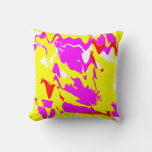 Yellow Magenta Pink Blume Design Kissen