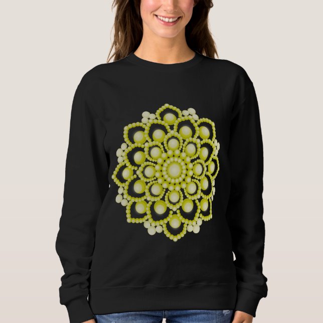 Yellow Mandala Blume Sweatshirt (Vorderseite)