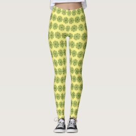 Yellow Mandala Pattern Leggings