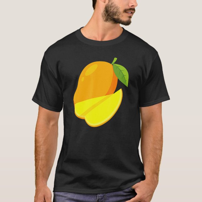 Yellow Mango Tropical Frucht Fruitarian Vegan Vege T-Shirt (Vorderseite)