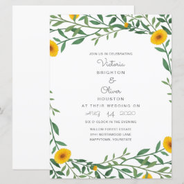 Yellow Marigold Floral Wedding Einladungen