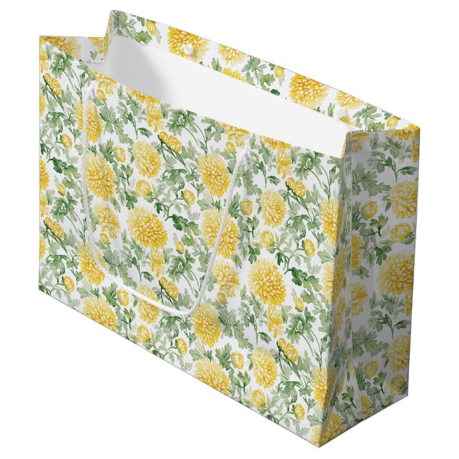 Yellow Marigold Flowers Bridal Shower Große Geschenktüte (Vorderseite Schrägansicht)
