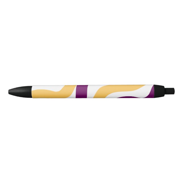 Yellow marron red curvy lines wavy pattern design  kugelschreiber (Vorderseite)