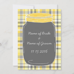 Yellow Mason Jar Hochzeit Probe Dinner Party Einladung