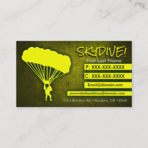 Yellow Metal grunge Skydiv benutzerdefinierte Visi Visitenkarte