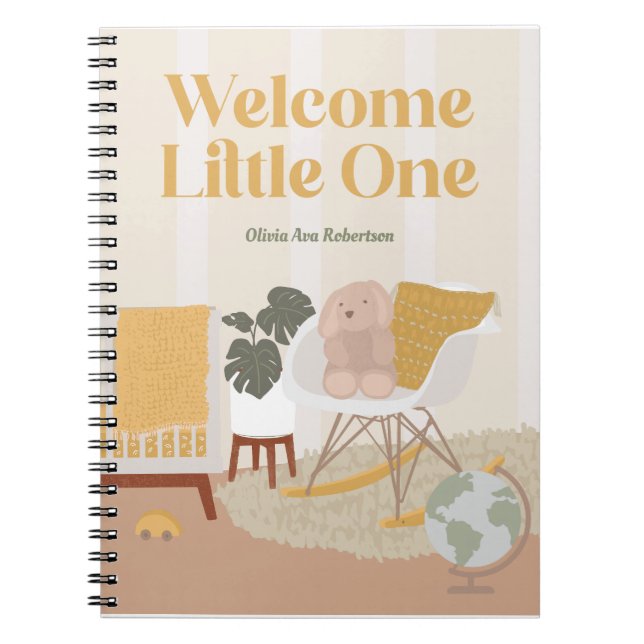 Yellow Mid Century Modern Kinderzimmer Notebook Notizblock (Vorderseite)