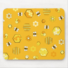 Yellow Mid jahrhundert Retro Honey Bee Mousepad