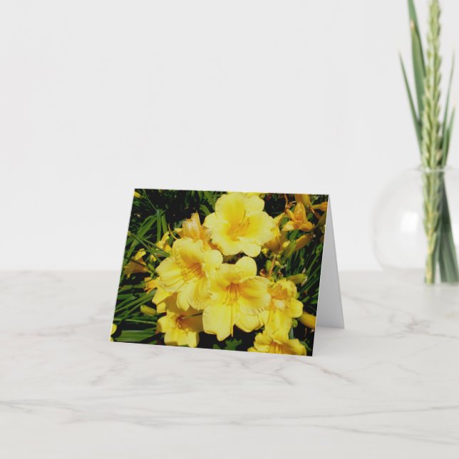 Yellow Mini Lilies Note Card Feiertagskarte (Vorderseite)