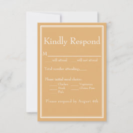 Yellow Minimalistisch Modern Wedding RSVP Card Karte