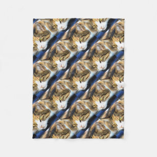 Yellow Mit Augen Calico Katze Realistisches Pet Po Fleecedecke