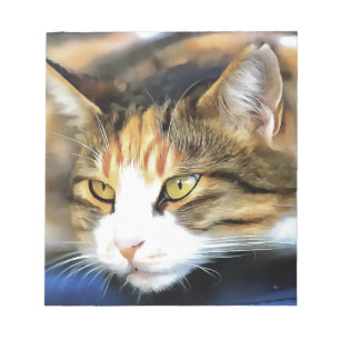 Yellow Mit Augen Calico Katze Realistisches Pet Po Notizblock