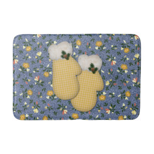 Yellow Mittens Christmas Bath Mat Badematte