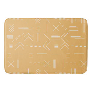 Yellow Modern Boho Geometric Custom Monogram Badematte