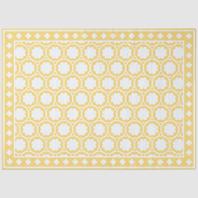 Yellow Modern Bone Inlay Decoupage Paper Seidenpapier (Vorderseite)