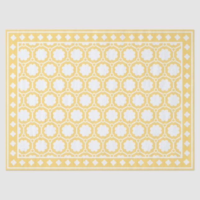 Yellow Modern Bone Inlay Decoupage Paper Seidenpapier (Vorderseite)