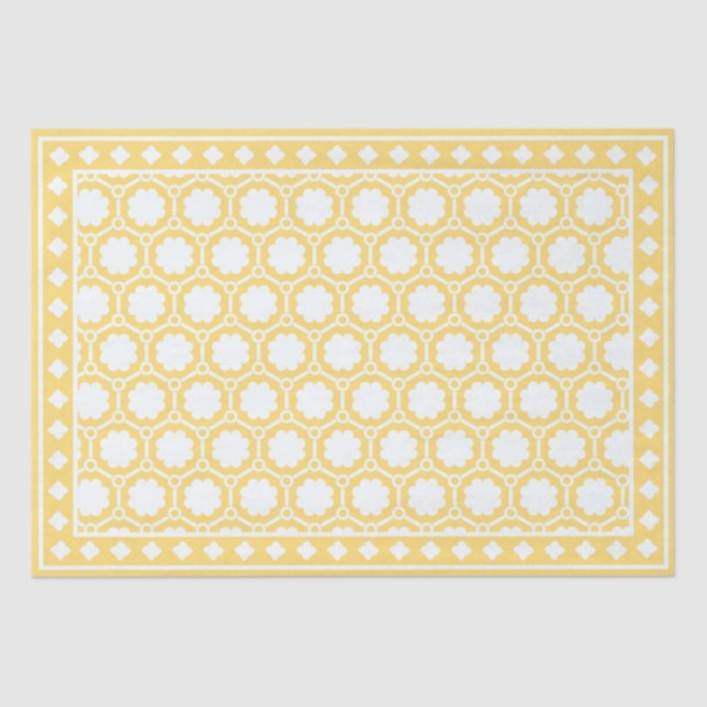 Yellow Modern Bone Inlay Decoupage Paper Seidenpapier (Vorderseite)