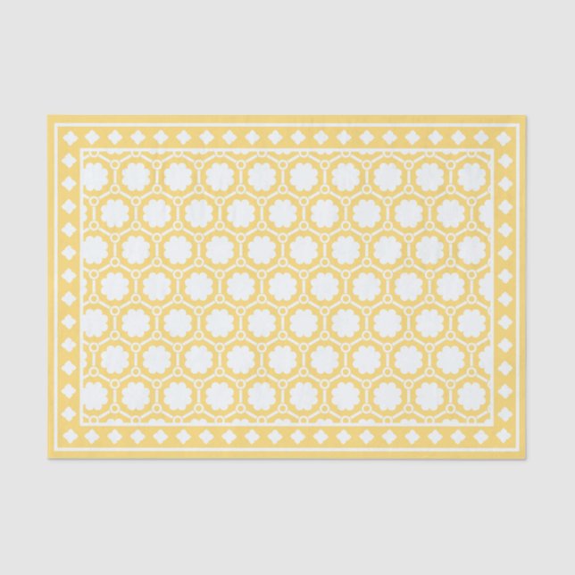 Yellow Modern Bone Inlay Decoupage Paper Seidenpapier (Vorderseite)