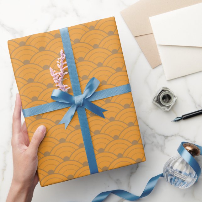 Yellow Modern Chinese New Year Wrapping Paper Geschenkpapier (Schenken)