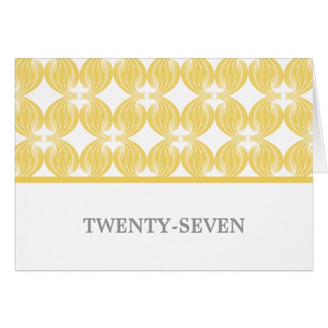 Yellow Modern Deko Tischnummer Card (Vorderseite (Horizontal))