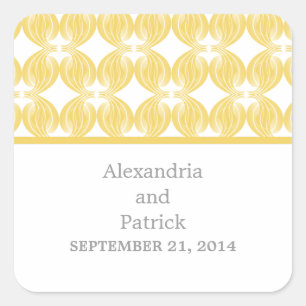 Yellow Modern Deko Wedding Stickers