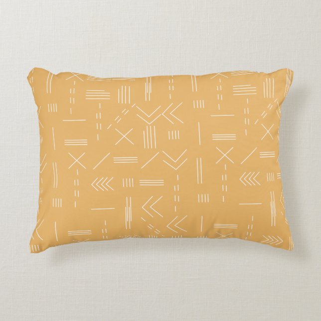 Yellow Modern Gorgeous Geometric Pattern Dekokissen (Vorderseite)