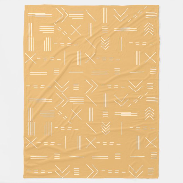 Yellow Modern Gorgeous Geometric Pattern Fleecedecke (Vorderseite)