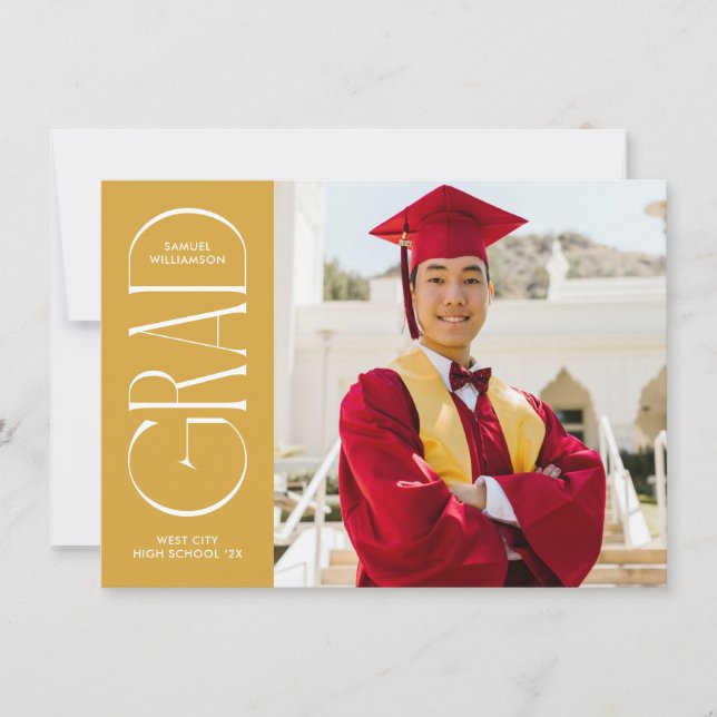 Yellow Modern Minimalistisch Abschluss Ankündigung (Vorderseite)