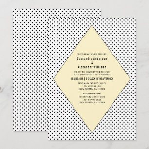 Yellow Modern Polka Dots Wedite Einladung