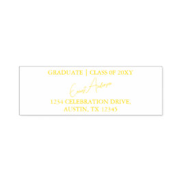 Yellow Modern Simple Abschluss Rücksendeadresse Permastempel