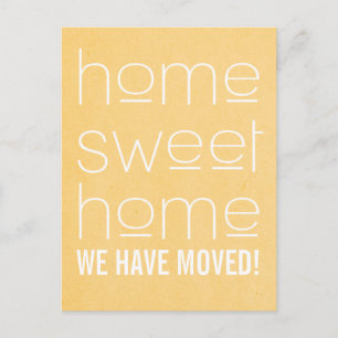Yellow Modern Zuhause Sweet Zuhause Postcard Ankündigungspostkarte