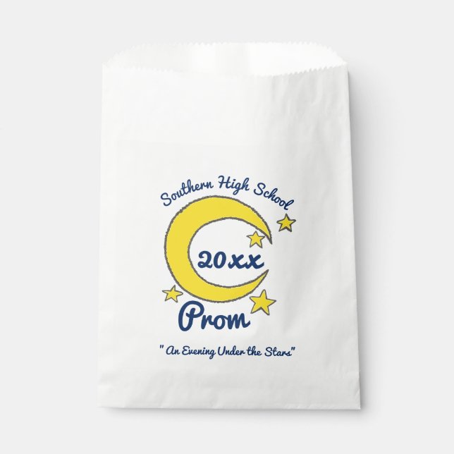 Yellow Moon Stars Night Sky Prom Gala Tanz Geschenktütchen (Vorderseite)