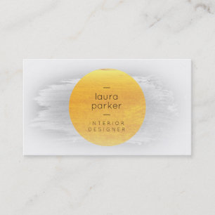 Yellow Moon Watercolor Spritzer Abstrakt Moderne Visitenkarte