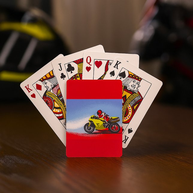 Yellow Motorcycle Playing Cards Spielkarten (Von Creator hochgeladen)