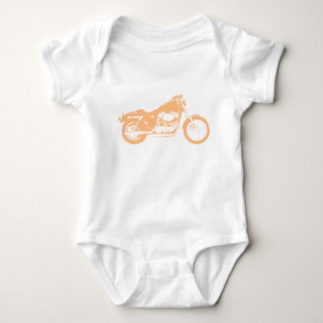 Yellow Motorrad Baby Bodysuit Baby Strampler (Vorderseite)