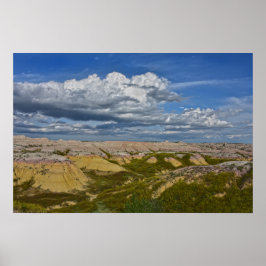 Yellow Mounds Panorama, Badlands National Park. Poster
