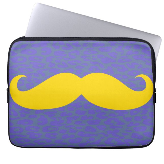 Yellow Mustache Laptopschutzhülle (Vorderseite)