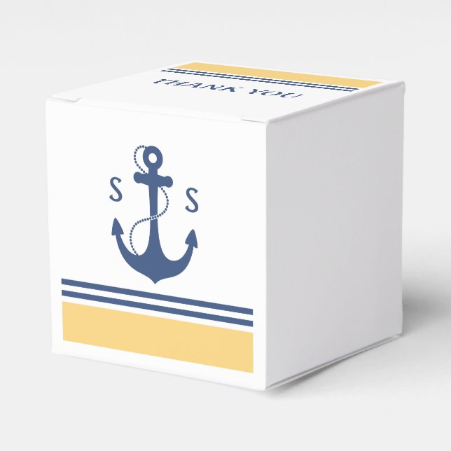 Yellow Nautic Monogram Geschenkschachtel (Vorderseite)