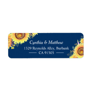 Yellow Navy Blue Sonnenblumen Rustikale Romantik