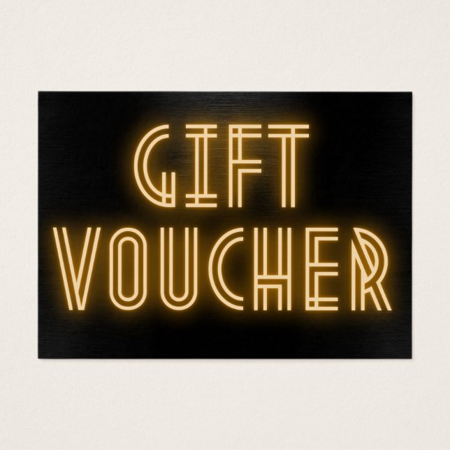Yellow Neon Sign Art Deco Gutschein (Vorderseite)